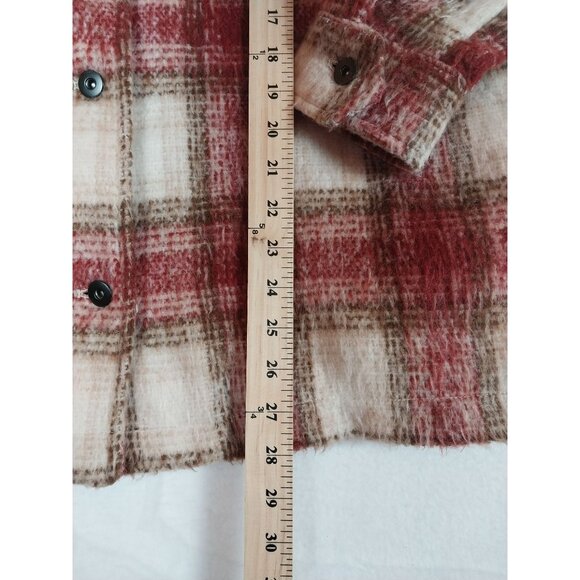 ZARA Shacket Womens Medium Red/Pink/Brown Checkered Overshirt - Picture 11 of 13